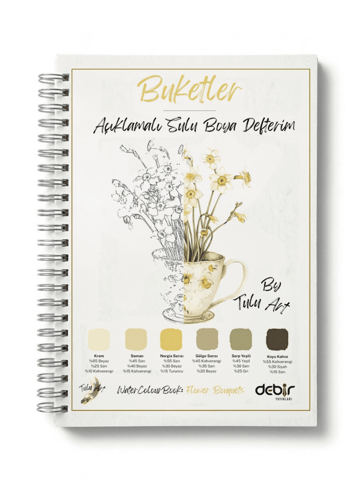 Açıklamalı Sulu Boya Defterim Buketler