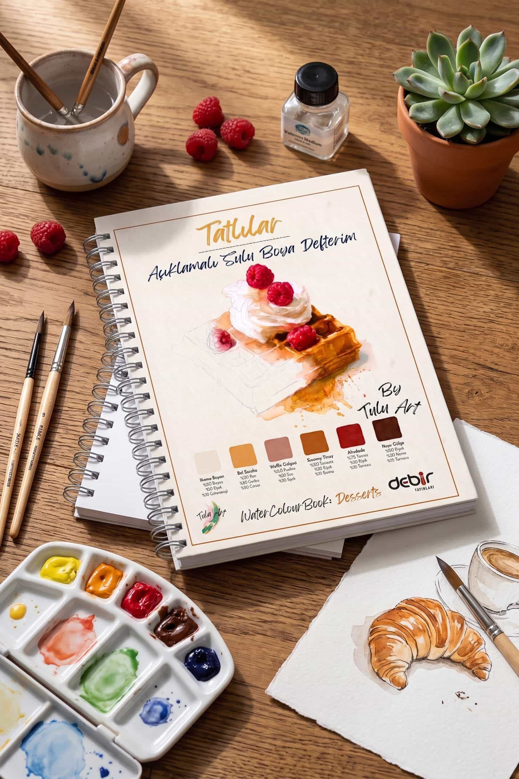 Tatlılar Açıklamalı Sulu Boya Defterim